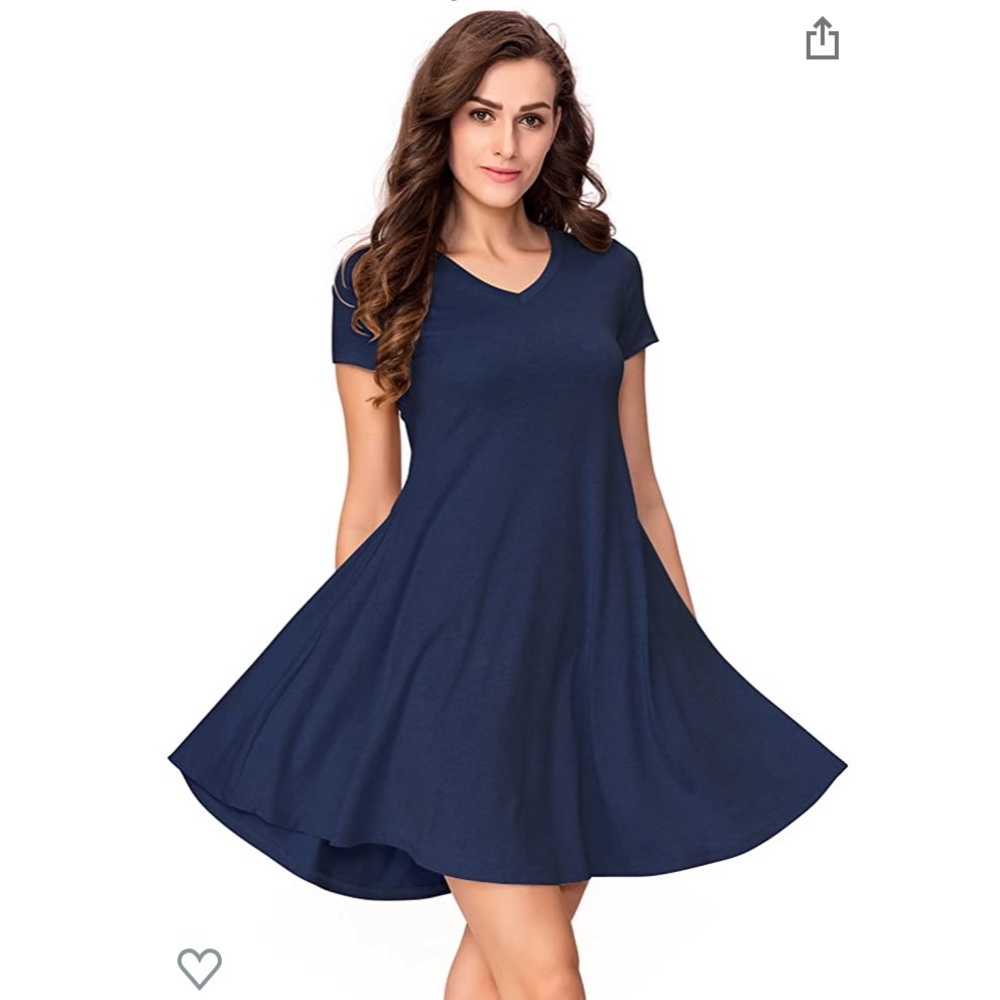Short Sleeve Blue T-Shirt Dress XL